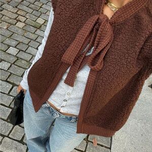 SHEIN Brown Textured Vest WORN ONCE